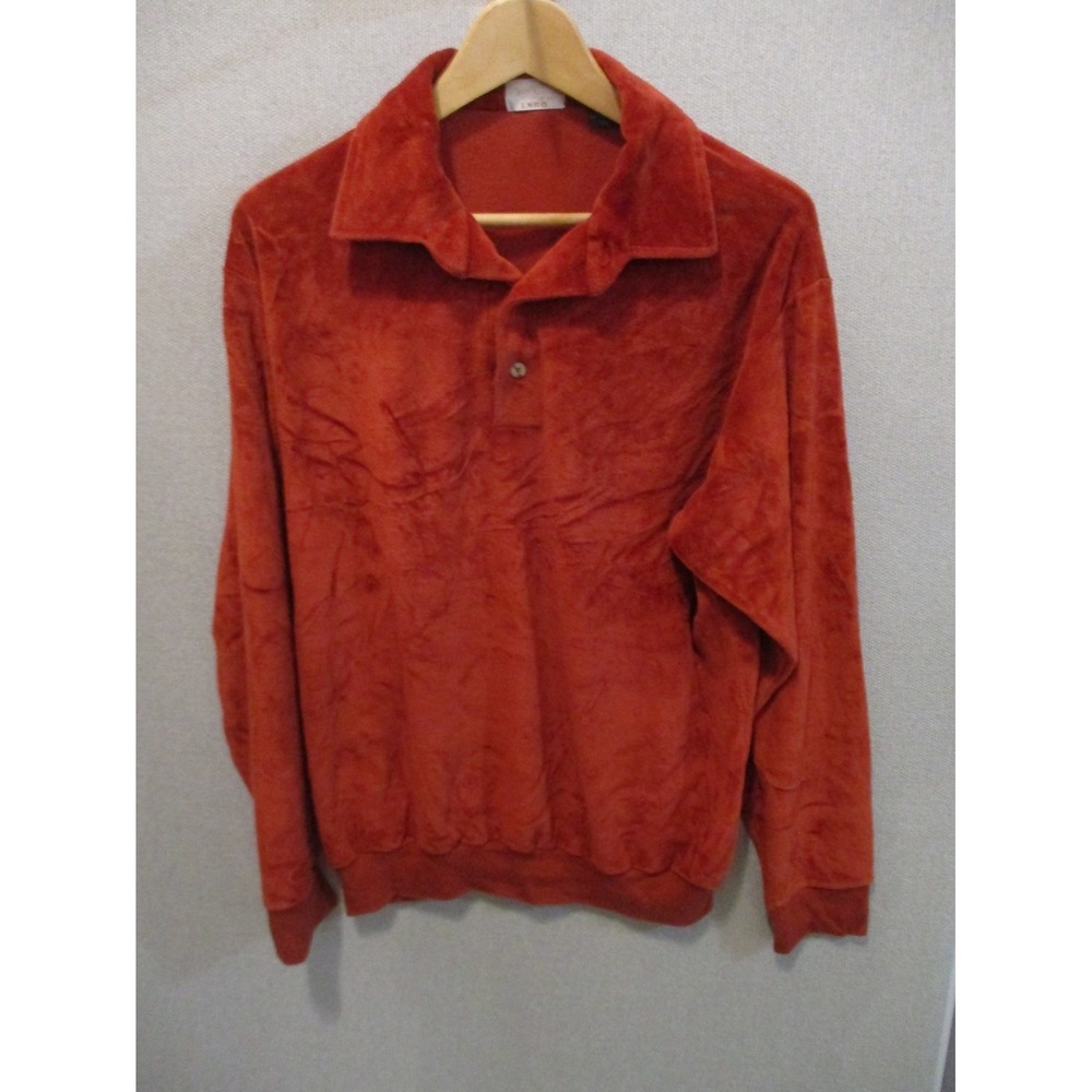 Vintage Enro Burnt Orange Velour Shirt Size XL Christopher's of Los Gatos